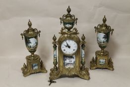 AN 'IMPERIAL' CLOCK GARNITURE