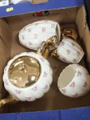 A GIBSONS FLORAL FOUR PIECE TEA SERVICE