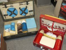 TWO VINTAGE PART PICNIC CASES
