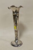 A HALLMARKED SILVER SPECIMEN VASE