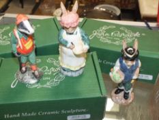 THREE BOXED BESWICK LIMITED EDITION EXCLUSIVE TO SINCLAIRS FIGURES, CONSISTING OF GARDENER RABBIT