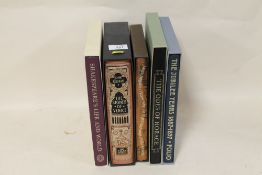 FIVE FOLIO SOCIETY BOOKS TO INCLUDE THE STONES OF VENICE