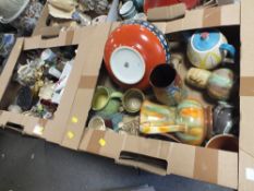 TWO TRAYS OF ASSORTED CERAMICS TO INCLUDE AN ADDERLEYS EUREKA BOWL