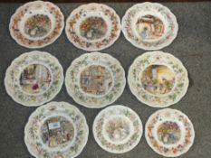 A QUANTITY OF ROYAL DOULTON BRAMBLY HEDGE PLATES, CONSISTING OF THE PALACE KITCHENS, THE GREAT HALL,