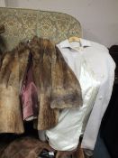 A VINTAGE LADIES FULL LENGTH FUR COAT TOGETHER WITH A LADIES VINTAGE WEINBERG LLAMA COAT (2)