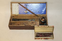 A SMALL BOX OF COLLECTABLES TO INCLUDE A CASED SET OF CONWAY STEWART PEN AND PENCIL