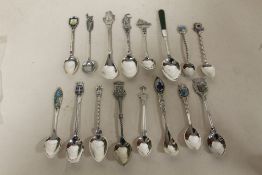A COLLECTION OF SILVER AND OTHER COLLECTORS SPOONS