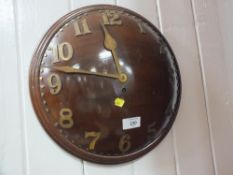 AN UNUSUAL DOMED WOODEN WALL CLOCK