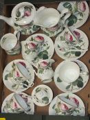 A TRAY OF ROY KIRKHAM 'REDOUTE ROSE' TEASET