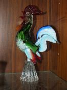 A MURANO TYPE GLASS COCKEREL
