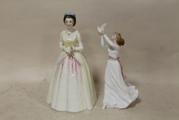 A ROYAL DOULTON HER MAJESTY QUEEN ELIZABETH HN3440 (LIMITED EDITION NUMBER SCRATCHED OUT) TOGETHER