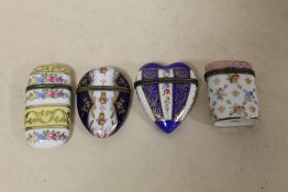 FOUR MODERN ENAMEL TRINKET BOXES