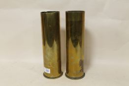 A PAIR OF TRENCH ART VASES