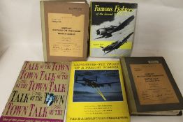 A SMALL BOX OF BOOKS TO INCLUDE R.A.F. FORM 2190 AIR CRAFT RECOGNITION HAND BOOK AMERICAN CONTINENT,