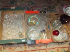THREE BOXES OF ASSORTED GLASSWARE TO INCLUDE ROYAL BRIERLEY CRYSTAL