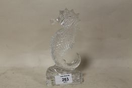 A WATERFORD CRYSTAL SEAHORSE