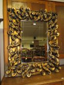 A LARGE MODERN ALAN WALLIS DESIGN WALL MIRROR - OVERALL 117 X 92 CM