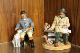 A ROYAL DOULTON FIGURE LUNCHTIME HN2485 TOGETHER WITH THE HUNTSMAN