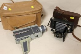 A EUMIG EUMIGETTE ZOOM SUPER 8 MOVIE CAMERA IN CASE, SOME DAMAGE INCLUDING SCUFFS TO PAINT WORK PLUS