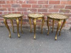THREE GILT AND PAINTED OCCASIONAL TABLES