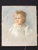 (XX). Portrait study of a young child, signed middle to lower right, pastel on canvas, unframed,