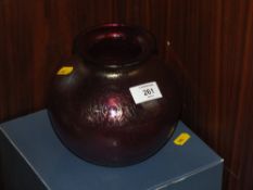 A BOXED ROYAL BRIERLEY ART GLASS VASE