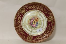 A ROYAL WORCESTER HAND PAINTED CABINET PLATE SIGNED JOHN FREENMAN