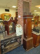 A 19TH C MAHOGANY EIGHT DAY LONGCASE CLOCK - THE PAINTED FACE WITH MOON ROLLER MECHANISM
