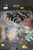 A TRAY OF COSTUME JEWELLERY