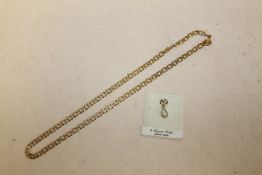 A SMALL 9 CT GOLD NECKLACE, APPROX WEIGHT 6 G, TOGETHER WITH A 9 CT GOLD SMALL PENDANT