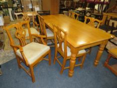 A MODERN DINING TABLE H-80 L-200 CM WITH SIX CHAIRS