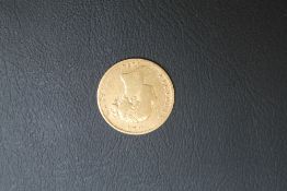 A VICTORIAN 1876 GOLD HALF SOVEREIGN - SHIELD BACK