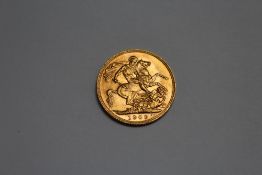 A EDWARD VII 1909 GOLD SOVEREIGN