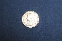 A VICTORIAN 1896 GOLD HALF SOVEREIGN