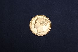 A QUEEN VICTORIA 1863 SOVEREIGN- SHIELD BACK