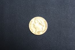 A NAPOLEON 20 FRANCS GOLD COIN, approx weight 6.4g