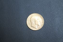 AN EDWARD VII 1906 GOLD HALF SOVEREIGN