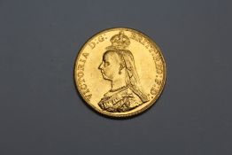 A QUEEN VICTORIA 1887 GOLD TWO POUND COIN