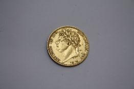 A GEORGE IIII GOLD SOVEREIGN DATED 1821