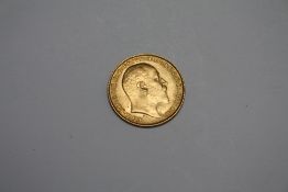 A EDWARD VII 1909 GOLD HALF SOVEREIGN