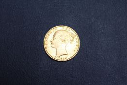 A QUEEN VICTORIA 1864 SOVEREIGN - SHIELD BACK