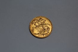 A EDWARD VII 1907 GOLD SOVEREIGN