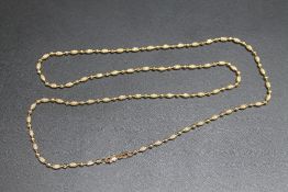 AN ITALIAN 585 GOLD BEAD NECKLACE, stamped Italy 14kt, approx weight 10.4g