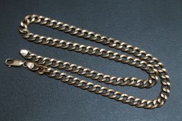 A HALLMARKED 9 CARAT GOLD FLAT LINK NECKLACE, approx weight 11.7g, L 46 cm