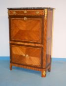 Feiner Sekretär, Frankreich, 1770,Frontklappe mit orig. Innenleben, Rosenholz, Palisander, Ahorn,