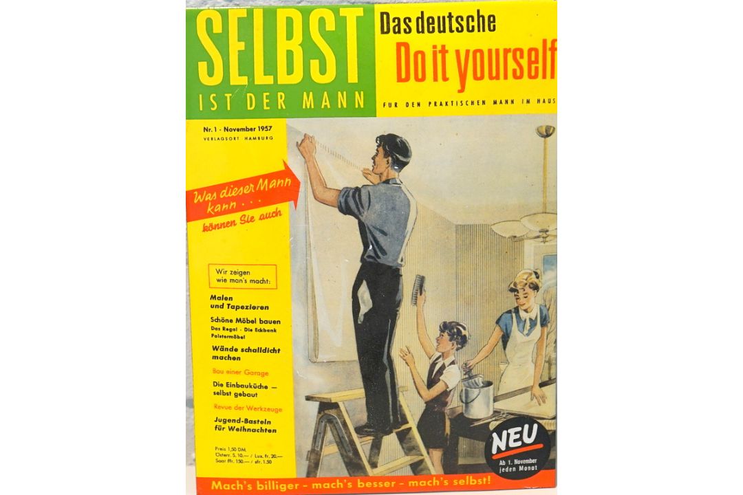Selbst ist der Mann, Werbeschild, 1957 Reprint - Bild 1 aus 2