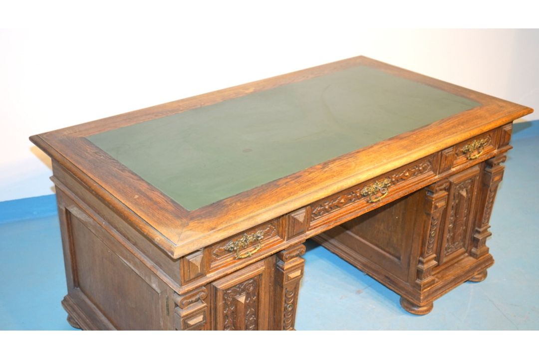 Schreibtisch der Gründerzeit, deutsch um 1890 - Bild 2 aus 3