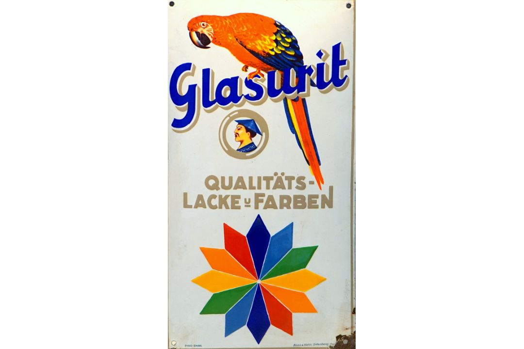 Glasurit, Papagei Werbeschild, 1920er Jahre - Bild 1 aus 4