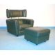 Zanotta, Aurelio ab 1958: Bequemer Designer-Ledersessel mit Ottoman - Bild 1 aus 4