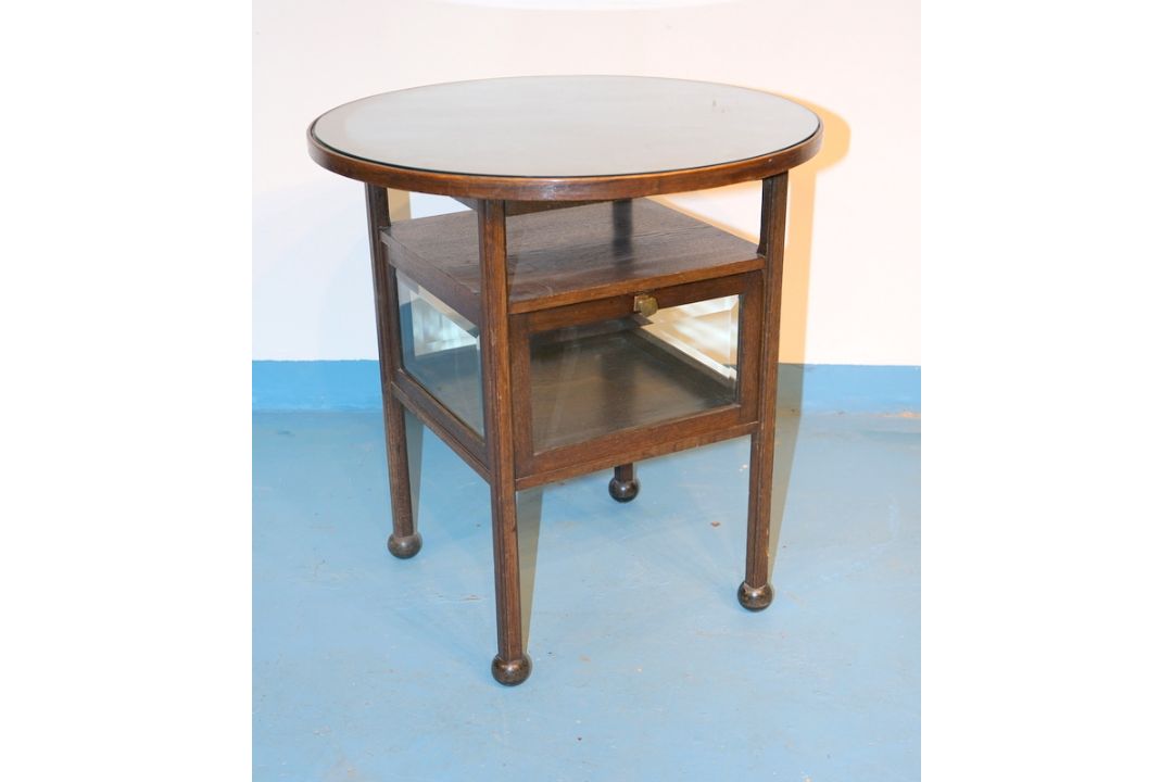 Rauchtisch mit Verglasung, Art Deco, um 1930 - Bild 1 aus 4